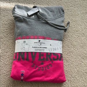 Universal Studios Gray and Pink Hoodie and Tee Combo